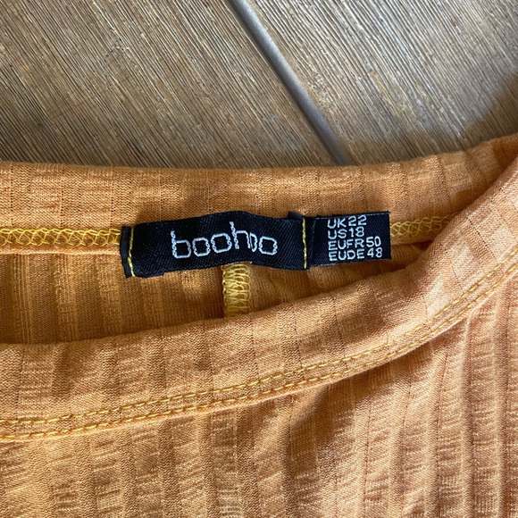 Boohoo Womens Size US 18 Mustard/orange Oversized Crew Neck T-Shirt Dress - Picture 2 of 2